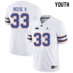 Youth Florida Gators #33 David Reese II NCAA Jordan Brand White Authentic Stitched College Football Jersey PHA0862JV